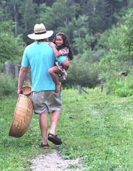 Michael and Gracie going to pick healing herbs for Heartsong Farm Earth Medicine Shares -- photo: Geoff Forester.