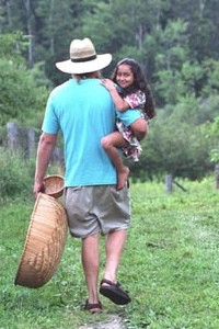 Michael and Gracie going to pick healing herbs for Heartsong Farm Earth Medicine Shares -- photo: Geoff Forester.